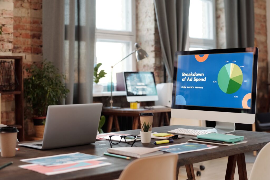 Freelance digital marketer in Kochi working on SEO and social media campaigns from a modern workspace.